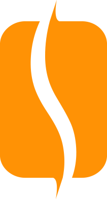 Stylized orange coffee bean icon used in Ricco Coffee Company branding