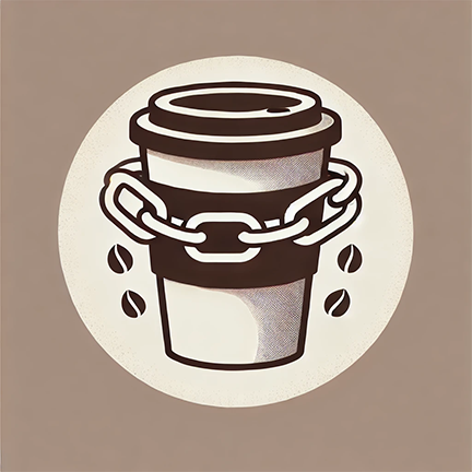 Illustration of a coffee cup wrapped in chains, representing caffeine dependence. Caffeine enhances alertness by blocking adenosine and increasing dopamine activity but is not classified as addictive. While some may develop reliance, caffeine does not cause the same cravings as nicotine. This highlights how caffeine affects the brain and dopamin e stimulation